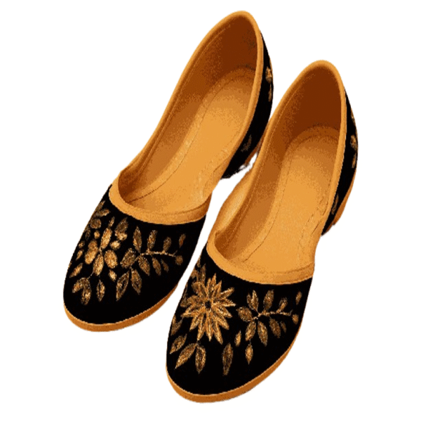 black punjabi jutti for women